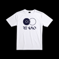 Re NAO White Tee – Deep Purple Logo