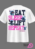 EAT. SLEEP. LIFT. REPEAT. – OVERSIZED WHITE TEE